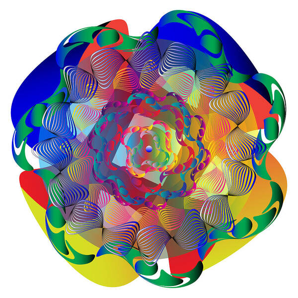 Mandala Art Print featuring the digital art Complexical No 1705 by Alan Bennington