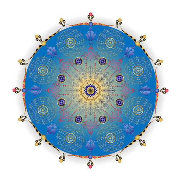 Mandala Art Print featuring the digital art Complexical No 1741 by Alan Bennington