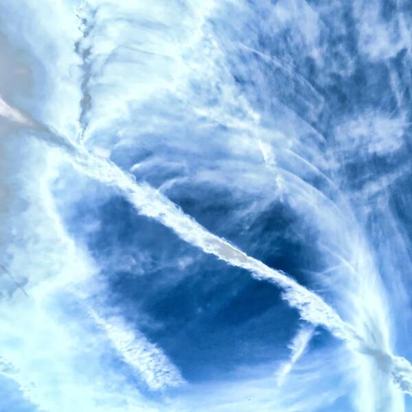 Arizona Art Print featuring the photograph Contrail Concentricities by Judy Kennedy