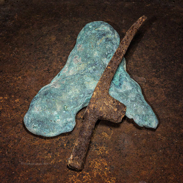 Copper Art Print featuring the photograph Copper Nugget Rock Hammer by Fred Denner