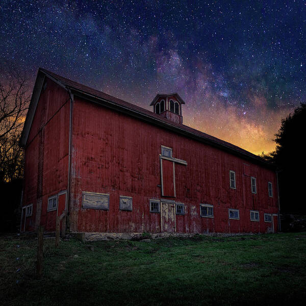 Square Art Print featuring the photograph Cosmic Barn Square by Bill Wakeley