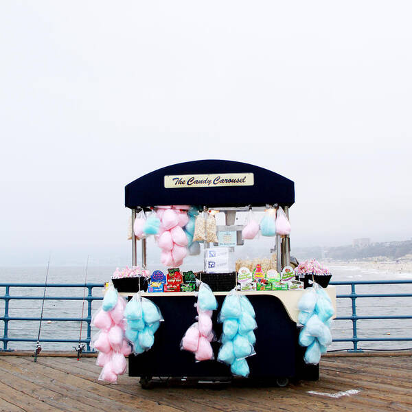 Cotton Candy Art Print featuring the photograph Cotton Candy Carousel- by Linda Woods by Linda Woods