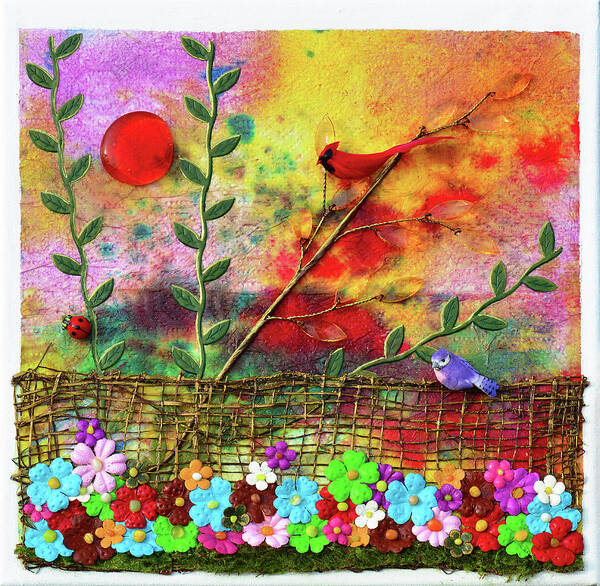 Backyard Art Print featuring the mixed media Country Sunrise by Donna Blackhall