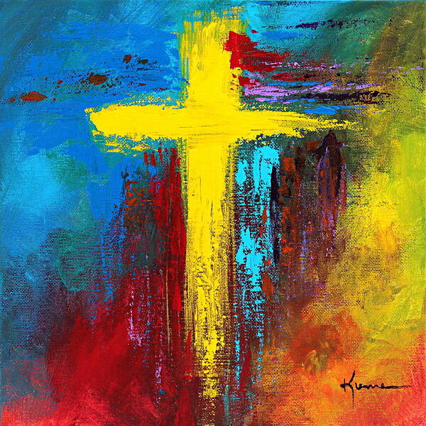 Christian Art Print featuring the painting Cross No.2 by Kume Bryant