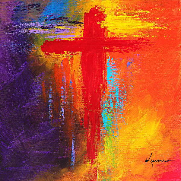 Christian Art Print featuring the painting Cross No.1 by Kume Bryant