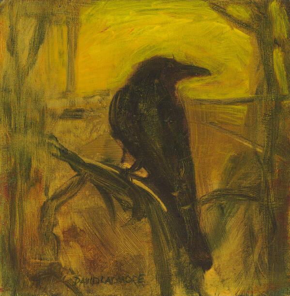 Bird Art Print featuring the painting Crow 21 by David Ladmore