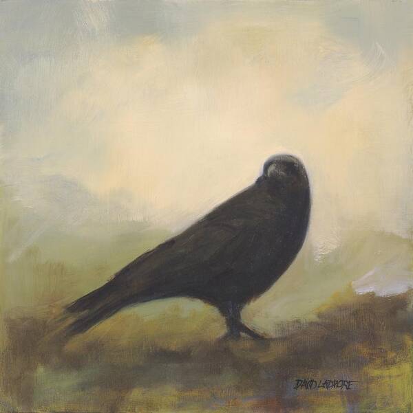 Bird Art Print featuring the painting Crow 24 by David Ladmore