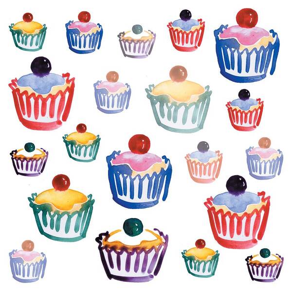 Cupcake Art Print featuring the digital art Cupcake Crazy by Sarah Hough