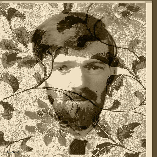 David Herbert Lawrence Art Print featuring the digital art D H Lawrence by Asok Mukhopadhyay