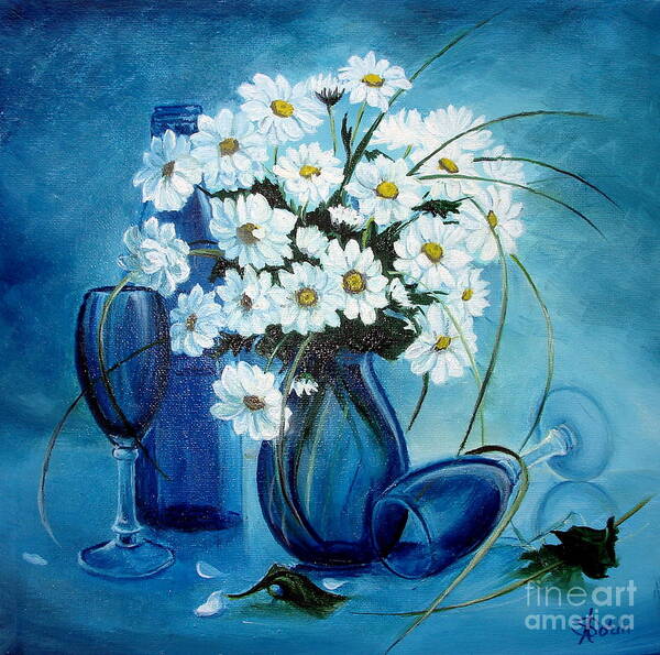 Daisies Art Print featuring the painting Daisies by Sorin Apostolescu