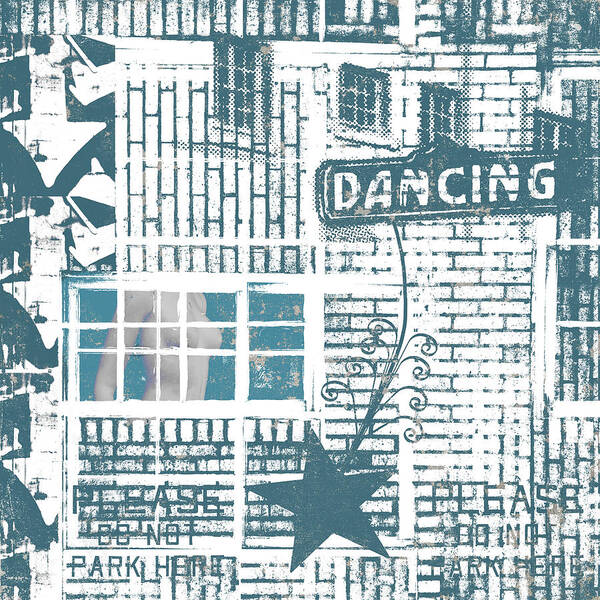 Architecture Art Print featuring the mixed media Dancing Collage by Carol Leigh