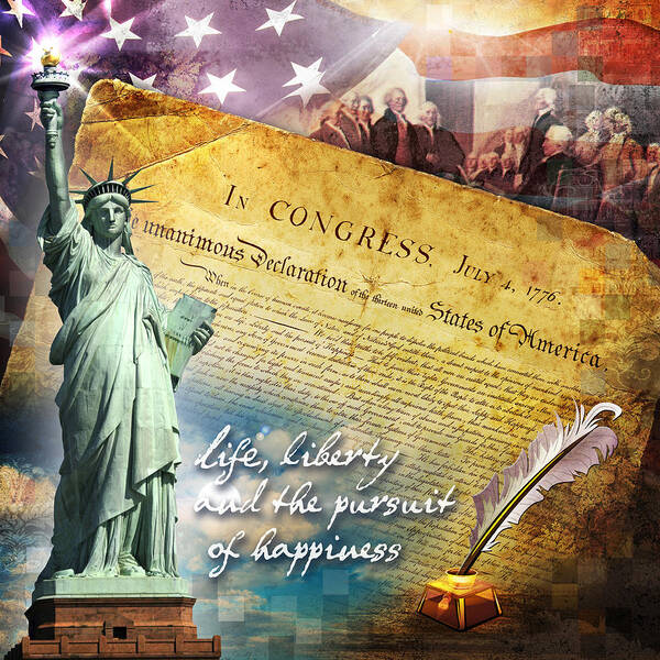 Declaration Art Print featuring the digital art Declaration of Independence by Evie Cook