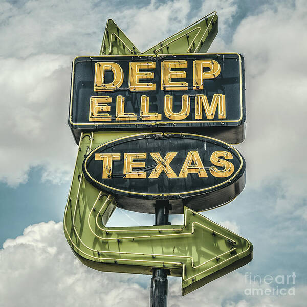 Texas Pop Art Print featuring the photograph Deep Ellum Texas Neon Sign by Edward Fielding