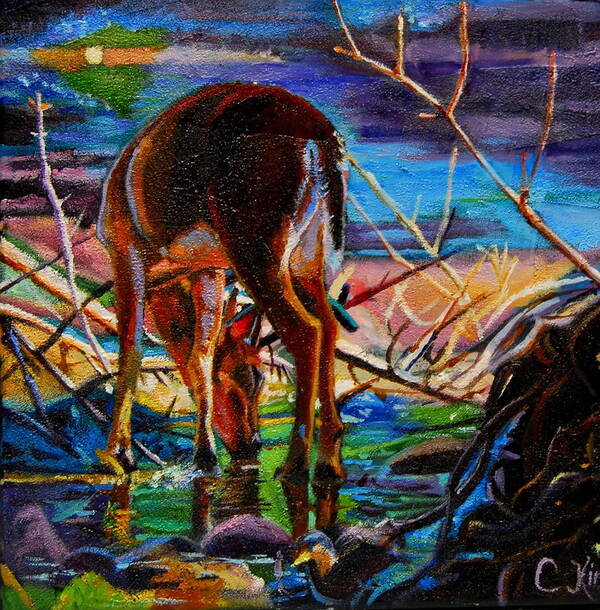 Deer Art Print featuring the painting Deer by Christine King