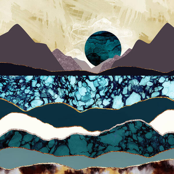 Desert Art Print featuring the digital art Desert Lake by Katherine Smit