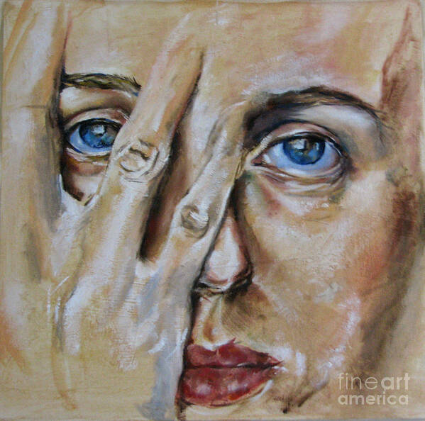 Postrait Art Print featuring the painting Don't Hide by Iglika Milcheva-Godfrey