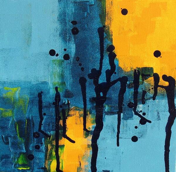 Abstract Art Print featuring the painting Drippy Abstract Two by Louise Adams