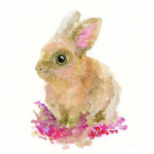 Easter Art Print featuring the painting Easter Bunny by Lauren Heller