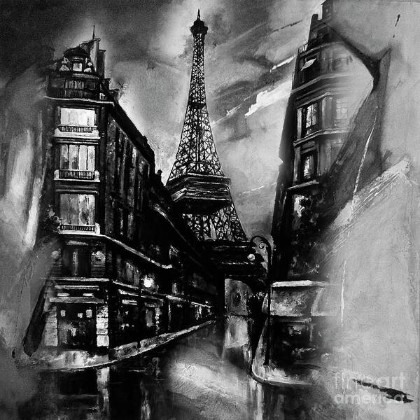 Paris Eiffel Tower Painting Art Print featuring the painting Eiffel Tower Paris 01 by Gull G