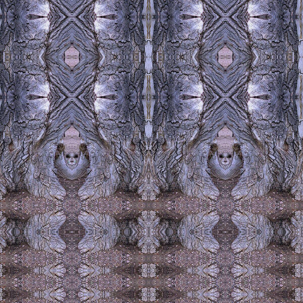 Surrealistic Art Print featuring the digital art Emerging From a Lavender Doorway by Julia L Wright