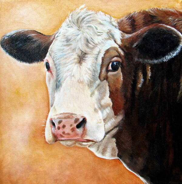 Simmental Art Print featuring the painting Emma by Laura Carey