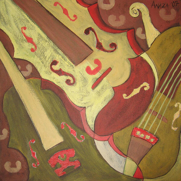 Violin Art Print featuring the painting Endless Music by Aliza Souleyeva-Alexander