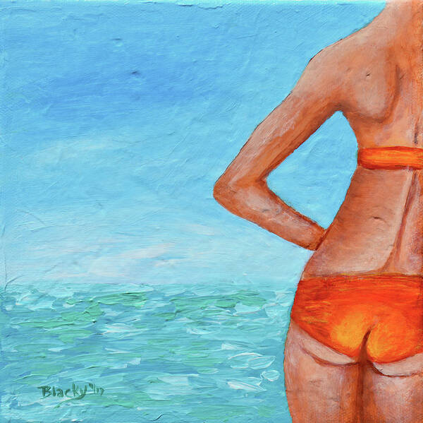 Bikini Art Print featuring the painting Exhale Softly by Donna Blackhall