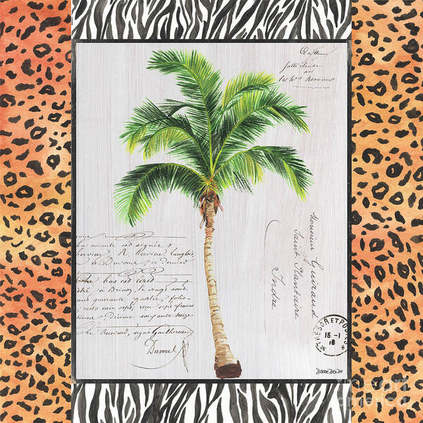 Tropical Art Print featuring the painting Exotic Palms 1 by Debbie DeWitt