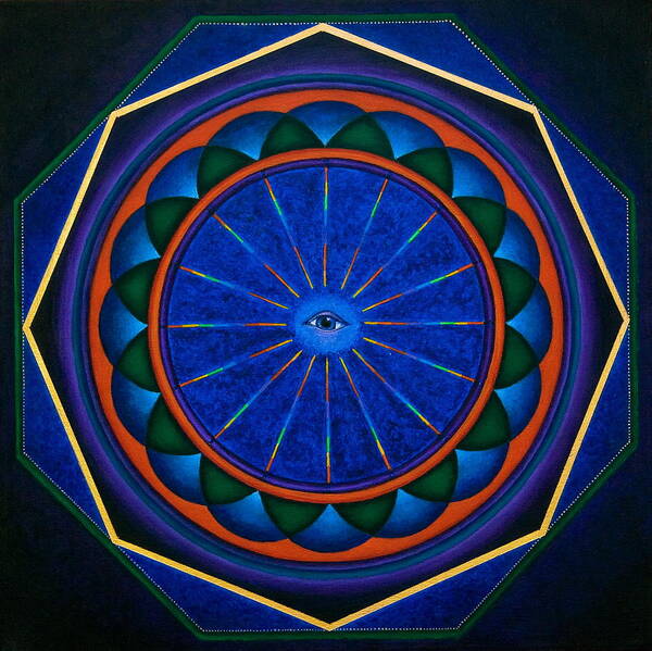 Mandala Art Print featuring the painting Eye see by Erik Grind