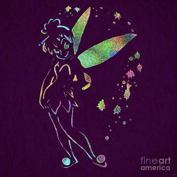 Tinkerbell Art Print featuring the painting Fairy by David Millenheft