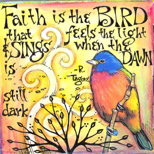 Bird Art Print featuring the mixed media Faith by Vickie Hallmark
