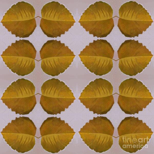 Leaves Art Print featuring the digital art Fallen Leaves Arrangement In Yellow by Helena Tiainen