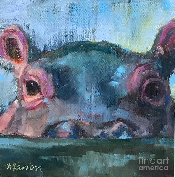 Hippo Art Print featuring the painting Fionahippo by Marion Corbin Mayer