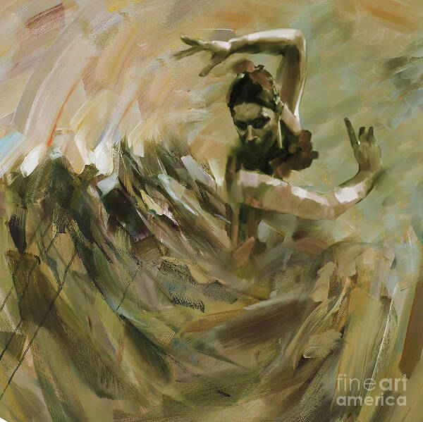 Jazz Art Print featuring the painting Flamenco Dance 562 by Gull G