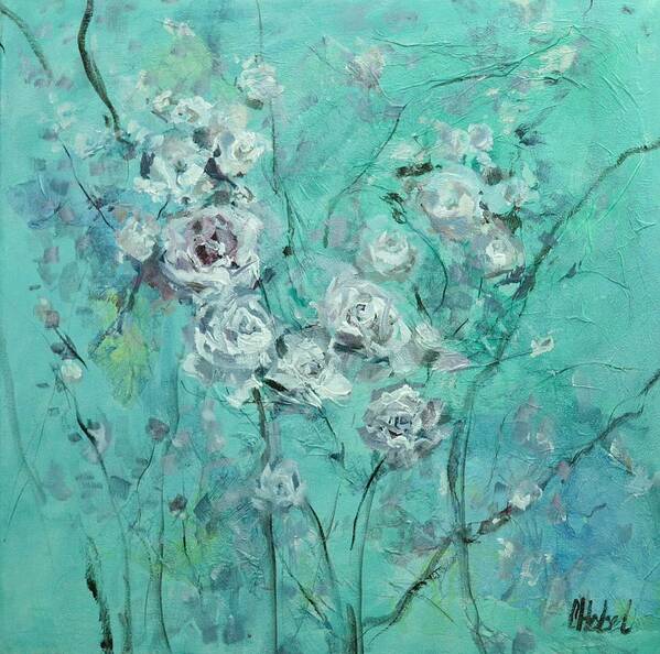 Nature Art Print featuring the painting Floating Roses Painting by Chris Hobel