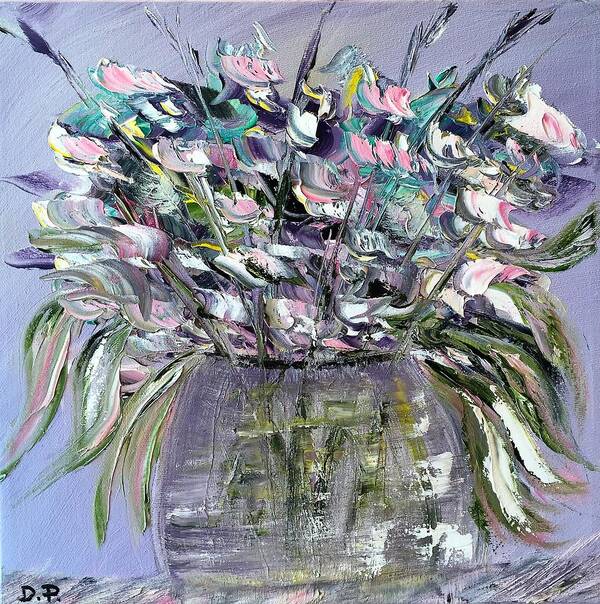 Abstract Art Print featuring the painting Floral Bouquet by Donna Painter