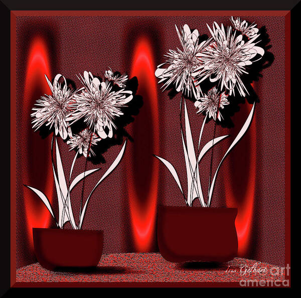 Flower Art Print featuring the digital art Flower bowl by Iris Gelbart