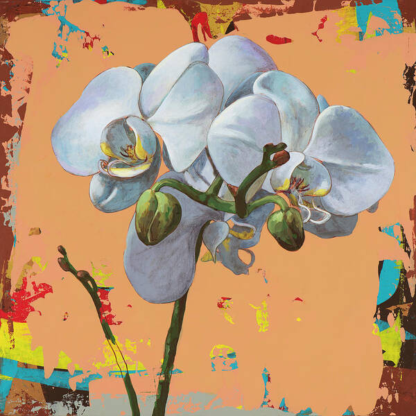 Flower Art Print featuring the painting Flowers #12 by David Palmer