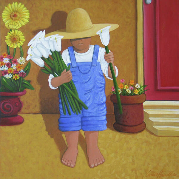 Spanish Art Print featuring the painting Flowers For A Friend by Lance Headlee