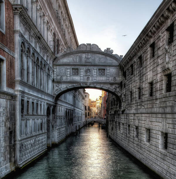 Europe Art Print featuring the photograph Sunset over the Bridge of Sighs by John Hoey