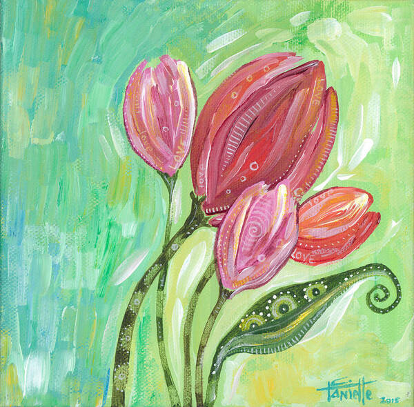 Floral Painting Art Print featuring the painting Forever in Bloom by Tanielle Childers