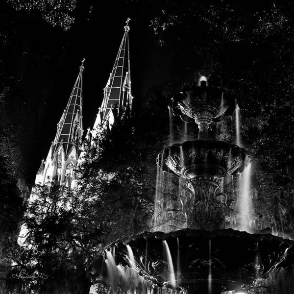 Fountain Art Print featuring the photograph Fountain and Spires by Renee Sullivan