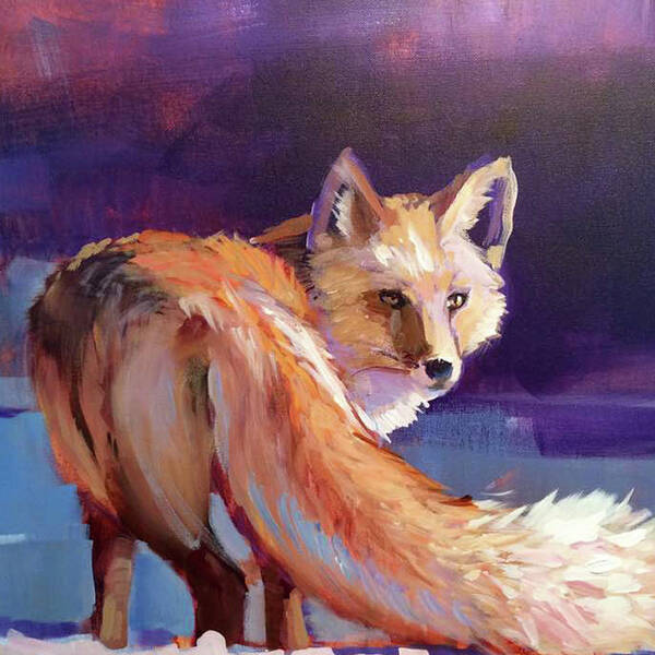 Acrylic Art Print featuring the painting Fox 1 by Susan Bradbury