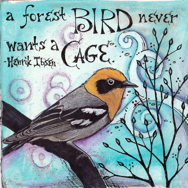 Bird Art Print featuring the mixed media Freedom by Vickie Hallmark