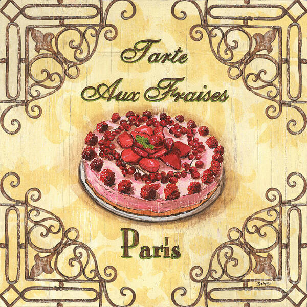 Cuisine Art Print featuring the painting French Pastry 1 by Debbie DeWitt