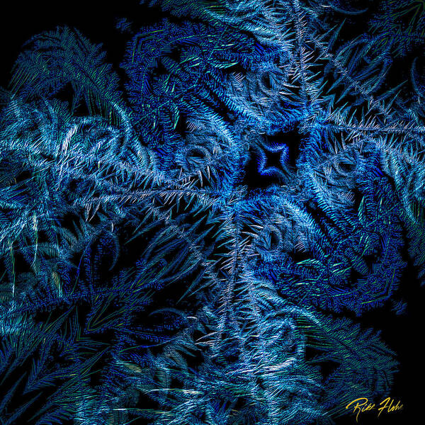 Frost Art Print featuring the photograph Frost Abstract on Black by Rikk Flohr