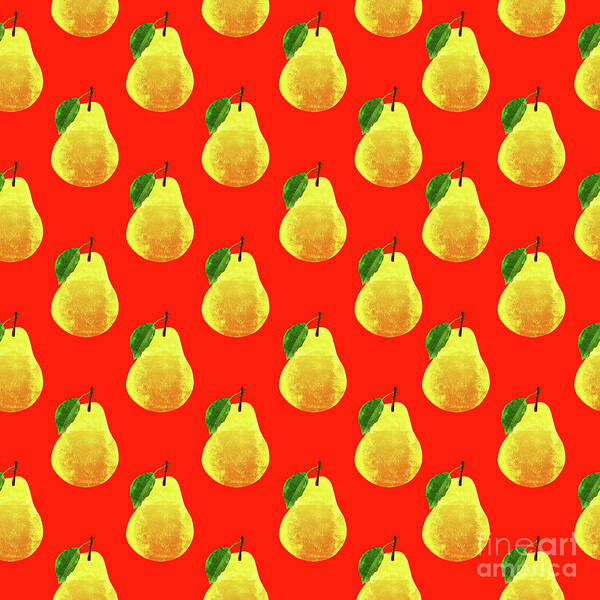 Pear Art Print featuring the digital art Fruit 03_Pear_Pattern by Bobbi Freelance