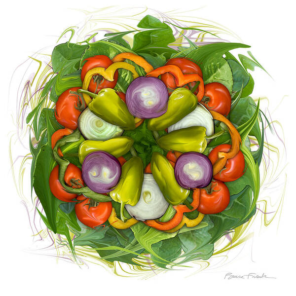 Food Art Print featuring the photograph Garden Salad by Bruce Frank