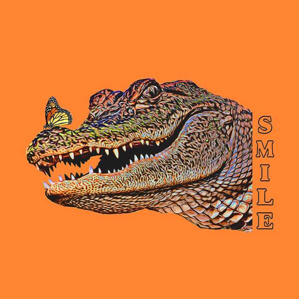 Gator Art Print featuring the photograph Gator Smile by Mitch Spence