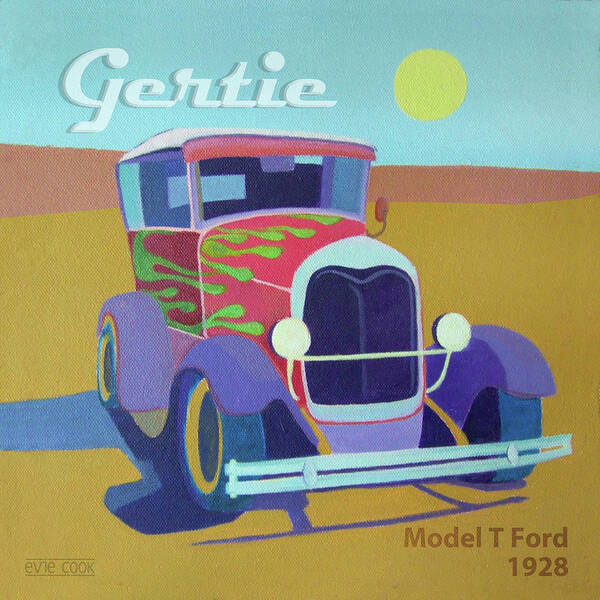 Ford Art Print featuring the digital art Gertie Model T by Evie Cook